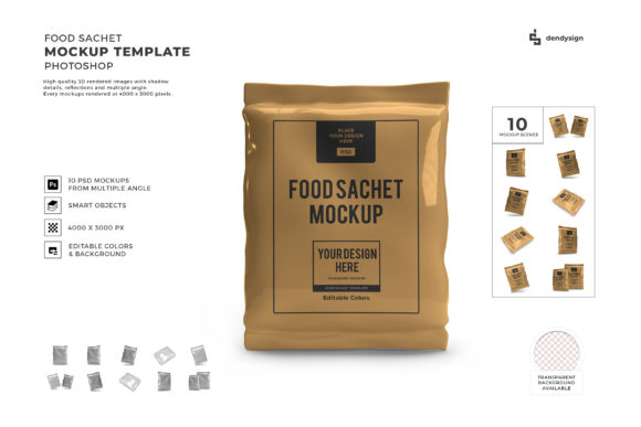 Download Food Sachet 3D Mockup Template Bundle - 3d mockup Collection