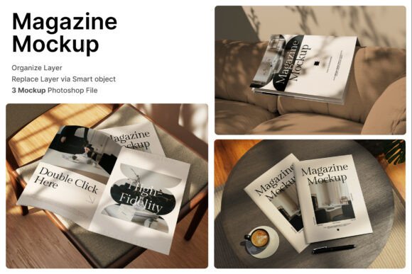 Download Magazine with Environment 3D Mockup - 3d mockup Collection