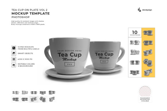 Download Tea Cup on Plate 3D Mockup Bundle Vol 2 - 3d mockup Collection