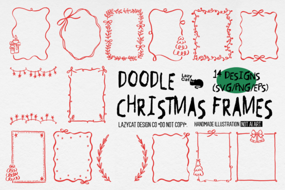 Download Doodle Christmas Frame SVG PNG Bundle - Christmas frame Collection