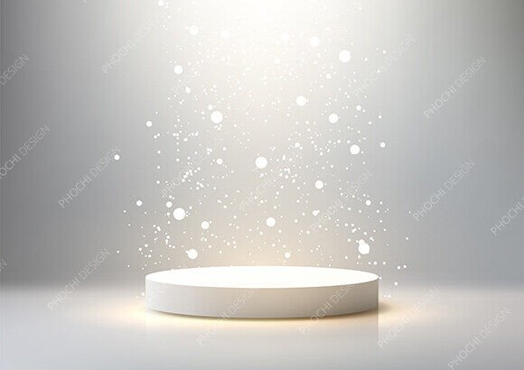 Download White 3d Pedestal Sparkling Particles - Premium Resources