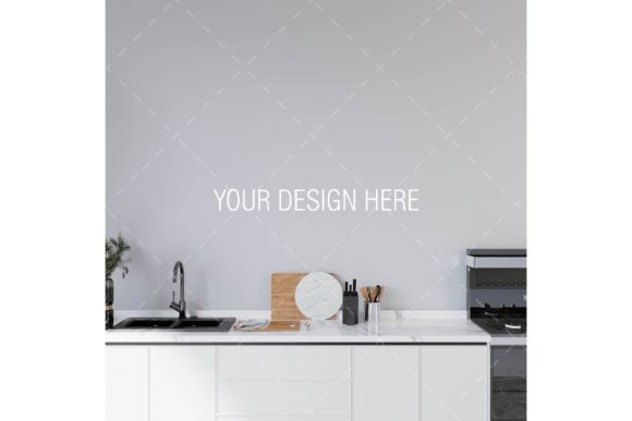 Download Kitchen Mockup, Kitchen Blank Wall - Blank Collection