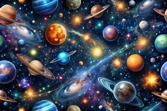 Download Vibrant Outer Space Galaxy Planets. - Planets Collection