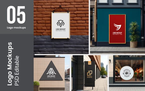 Download 05 PSD Luxury Logo Mockups - Premium Bundle