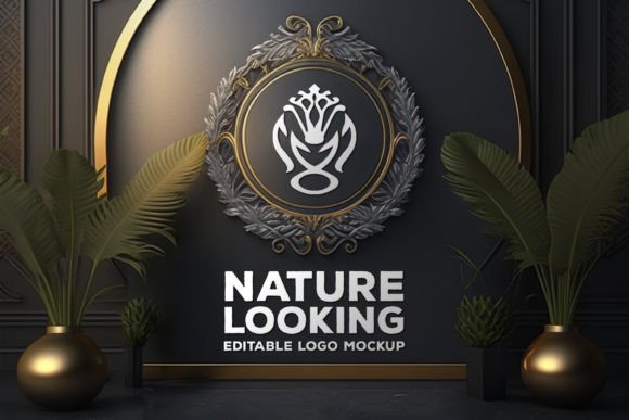 Download Logo Mockup on the Luxury Circle | Wall - Premium Resources